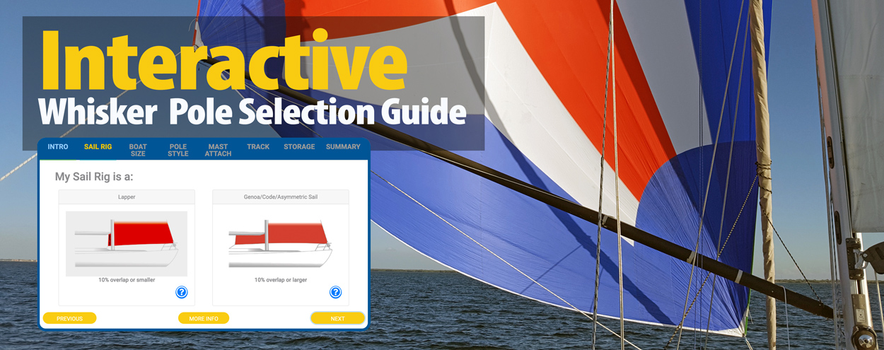 Whisker poles selection guide by boat model